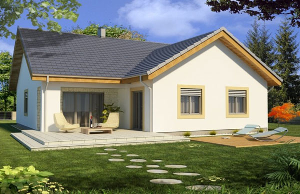 Nhà cấp 4 chữ L mái tôn với thiết kế hiện đại và khoa học