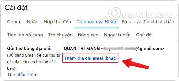 Thêm tài khoản bạn muốn gán quyền