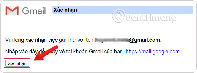 Nhấn Xác nhận để hoàn thành