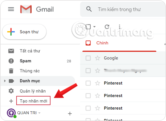 Tạo thư mục riêng cho từng email gộp trong Gmail