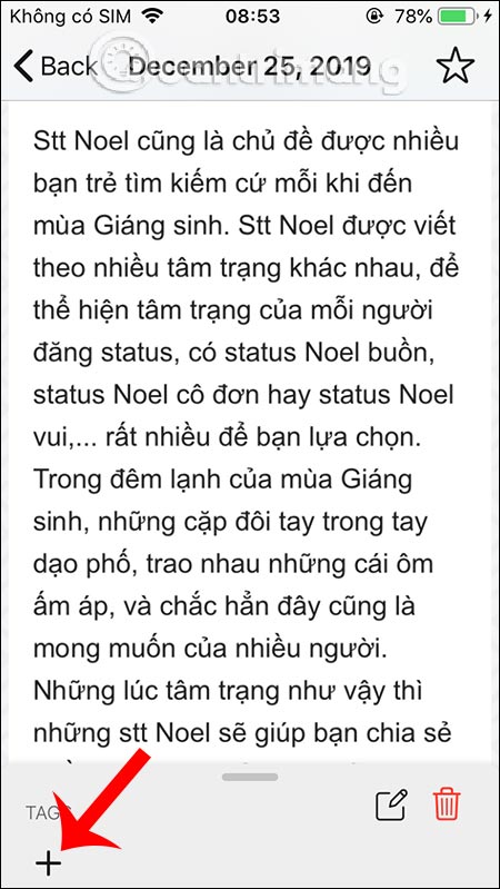 Nhấn dấu cộng