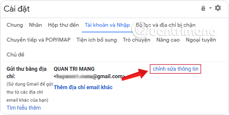 Nhập tên mới để đổi tên Gmail