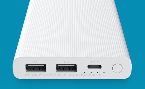 Sạc dự phòng 10.000mAh của ZMI có 3 cổng đầu ra