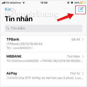 Soạn tin nhắn mới trong Messages trên iPhone