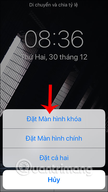 Chọn vị trí cài làm hình nền