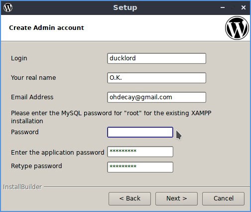 Để trống hộp MySQL Password