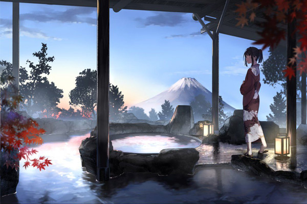 Vẽ cảnh vật kết hợp với nhân vật Anime