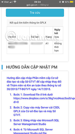 tra cuu thong tin gplx