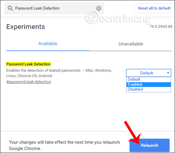 Kích hoạt Password Leak Detection