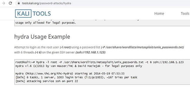 Sử dụng lệnh theo vị trí được lưu trữ của file metasploit để thử và khôi phục mật khẩu từ một thiết bị không bảo mật