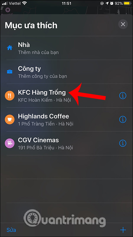 Hiện tên địa điểm mới