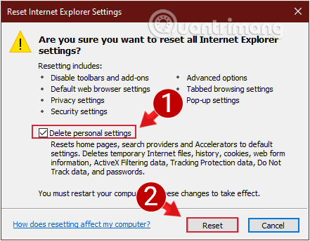 Hướng dẫn reset Internet Explorer, thiết lập cài đặt mặc định cho IE 11