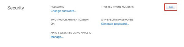 Nhấp vào Edit bên phải Security
