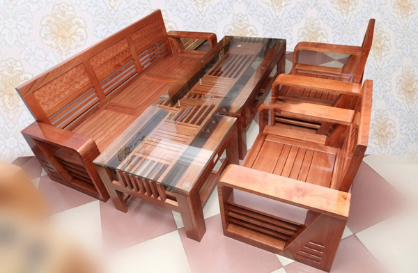 Mẫu bàn ghế gỗ phòng khách gỗ Còng