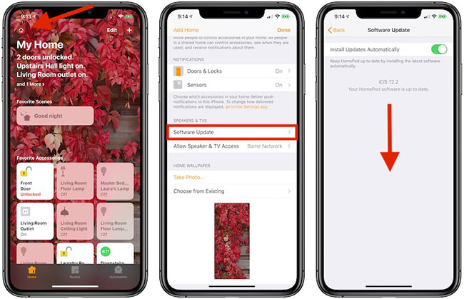 Cập nhật phần mềm trên HomePod