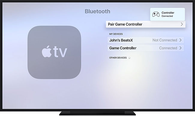 Kết nối tay cầm chơi game với Apple TV