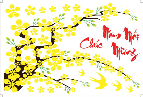 Trang trí tường nhà ngày Tết