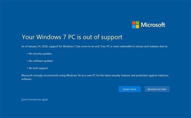 Thông báo từ Microsoft