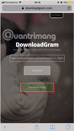 Down ảnh trên Instagram về điện thoại