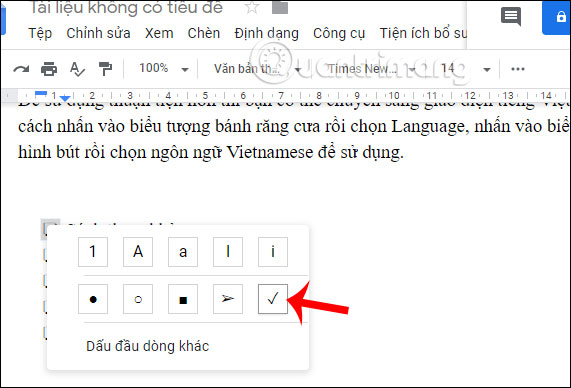 Cách tạo checklist trong Google Docs - Ảnh minh hoạ 3