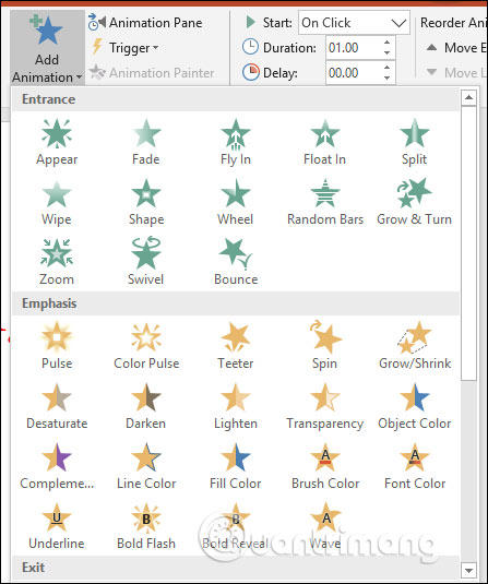 Nhấn vào ảnh để phóng to Chọn thêm nhiều hiệu ứng