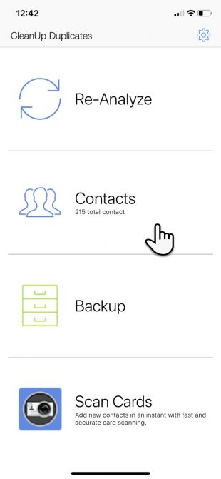 Open the Cleanup Duplicate Contacts application
