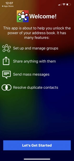 Open the Groups application
