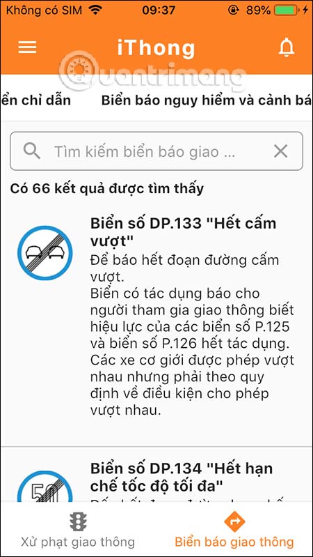 Các loại biển báo