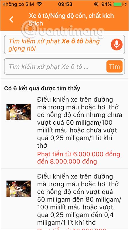 Quy định phạt ô tô