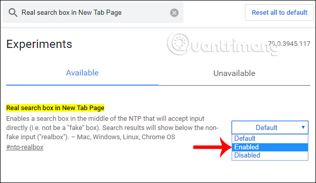 Real search box in New Tab Page