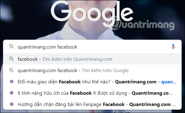 Tìm kiếm từ Search box 