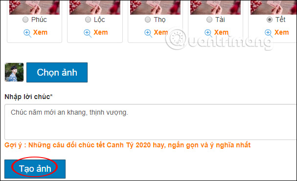 Tạo ảnh ghép bao lì xì