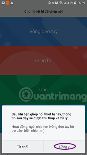 Đồng ý với thông báo của ứng dụng