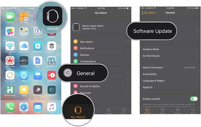 Nhấp Software Update