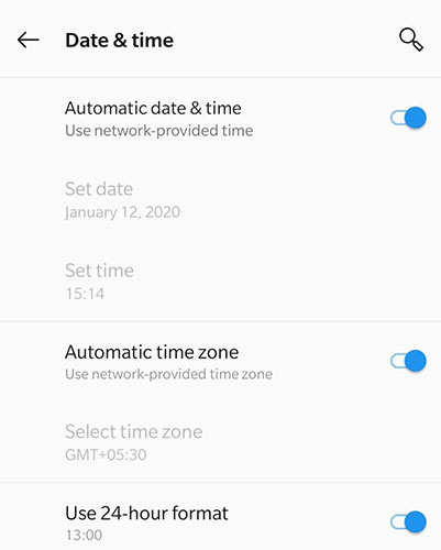 Đến phần Date & Time