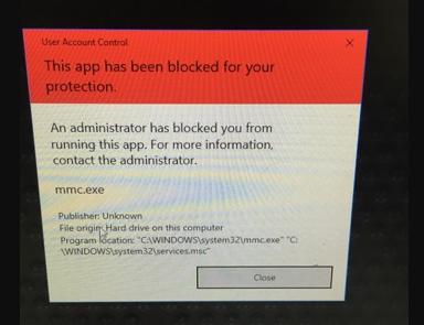 Thông báo lỗi “Mmc.exe blocked for your protection” trên Windows 10