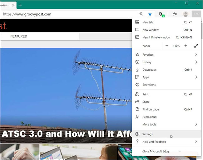 Truy cập tính năng chống theo dõi trên web