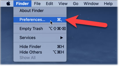 Chọn Preferences