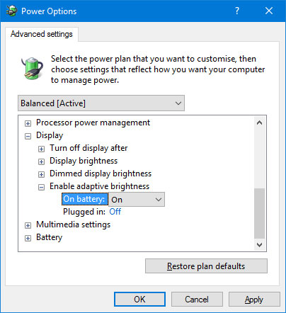 Shortcut điều chỉnh độ sáng trong Windows 10