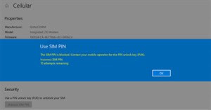 Cách mở khóa SIM trên Windows 10 khi nhập sai PIN