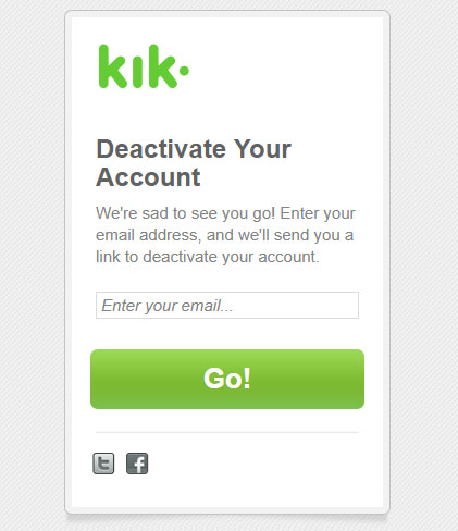 Hủy kích hoạt Kik tạm thời