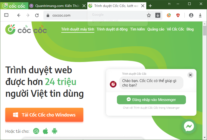 Trình duyệt web dành cho người Việt: Cốc Cốc