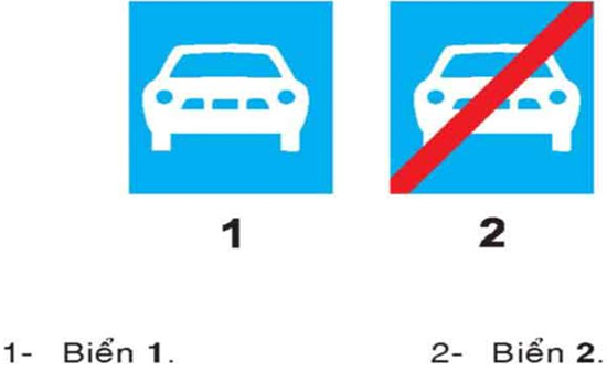 Câu hỏi 18: Biển báo nào báo hiệu đường dành cho ô tô?