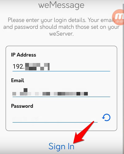 Nhập địa chỉ IP của Mac vào trường tương ứng