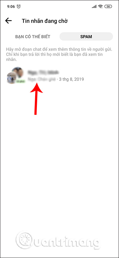 Chọn nhóm chat đã bỏ qua