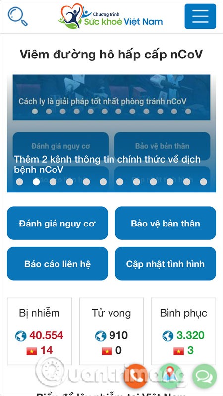 Giao diện ứng dụng