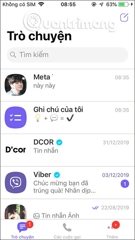 Tính năng ghi chú Viber