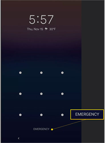 Chọn Emergency và nhấn số