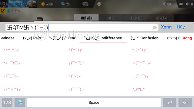 đặt tên nhân vật bằng ký tự đặc biệt