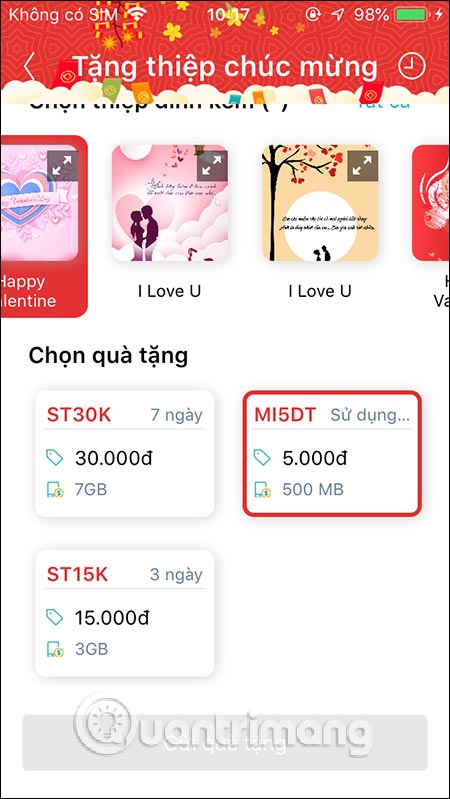 Chọn gói cước